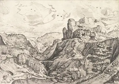 Alpine Landscape with Deep Valley Pieter Bruegel